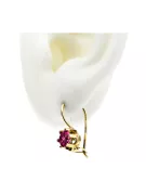 Auskarai Rubinas 14k geltono aukso Vintažinis stilius vec019y